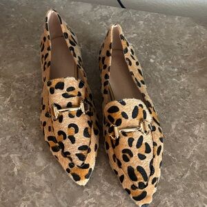 Leopard Print Pointed Loafers with Gold Bit Brand New, no box or tags. 41 size